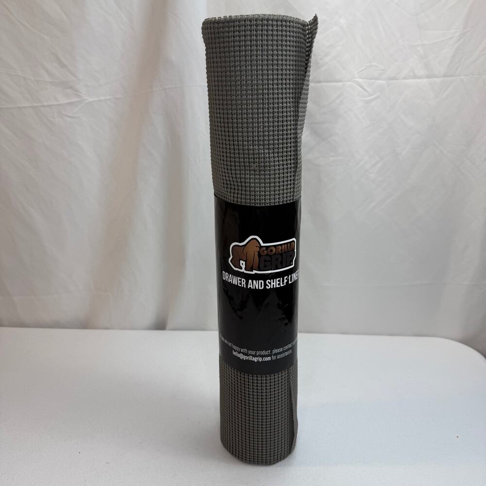 Gorilla Grip Non‑Slip Drawer Liner – Gray 20" × 20ft Roll